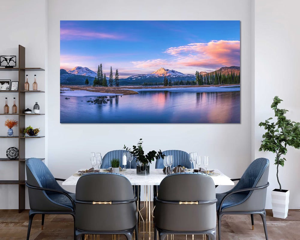 Sparks Lake Wall Art Painting for Living Room, Sparks Lake Stylish Home Decor, Landscape Painting Arts