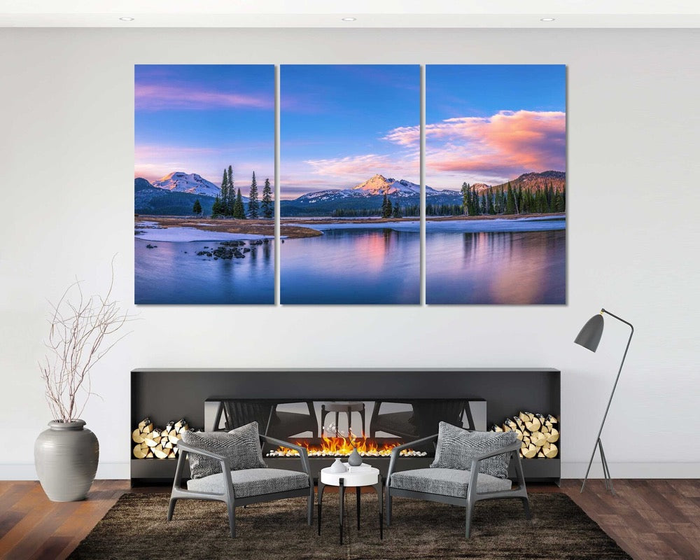 Sparks Lake Wall Art Painting for Living Room, Sparks Lake Stylish Home Decor, Landscape Painting Arts