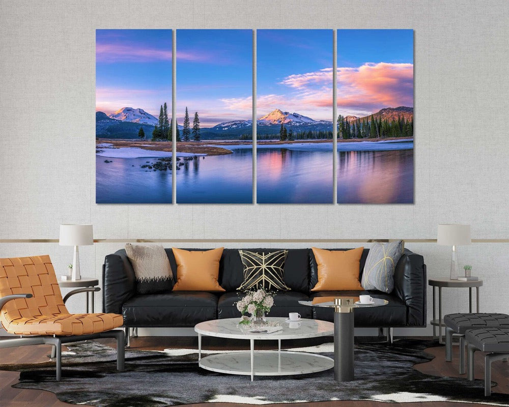 Sparks Lake Wall Art Painting for Living Room, Sparks Lake Stylish Home Decor, Landscape Painting Arts